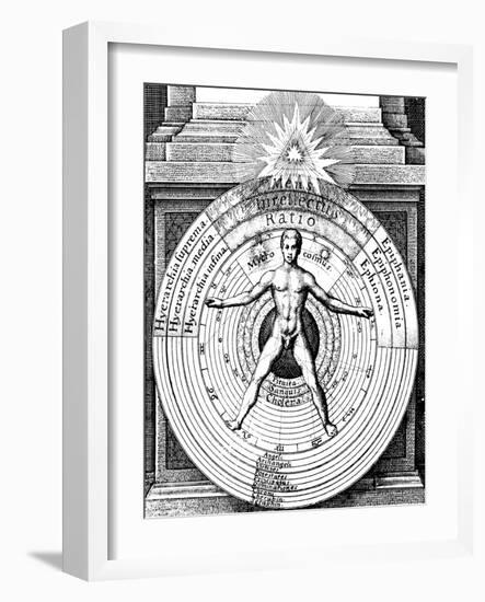 The Relation of Man, the Microcosm, with the Universe, the Macrocosm, C1617-null-Framed Giclee Print