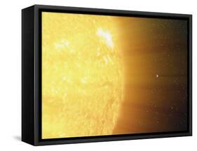 The Relative Sizes of the Sun And the Earth-Stocktrek Images-Framed Stretched Canvas