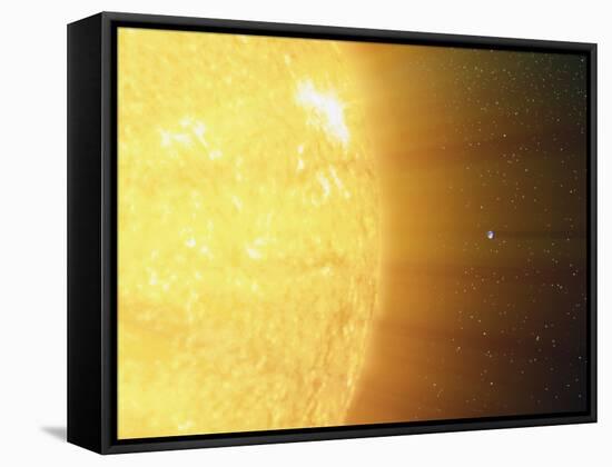 The Relative Sizes of the Sun And the Earth-Stocktrek Images-Framed Stretched Canvas