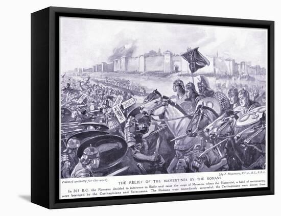 The Relief of Mamertunis by the Romans 256 BC-Joseph Finnemore-Framed Stretched Canvas