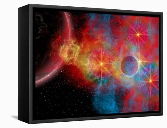 The Remains of a Supernova Give Birth to New Stars-Stocktrek Images-Framed Stretched Canvas
