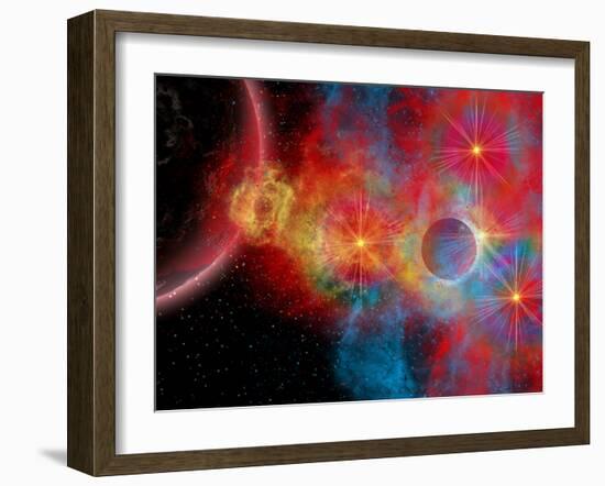 The Remains of a Supernova Give Birth to New Stars-Stocktrek Images-Framed Photographic Print