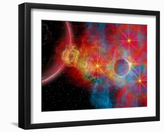 The Remains of a Supernova Give Birth to New Stars-Stocktrek Images-Framed Photographic Print