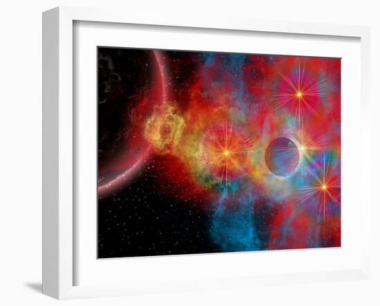 The Remains of a Supernova Give Birth to New Stars-Stocktrek Images-Framed Photographic Print