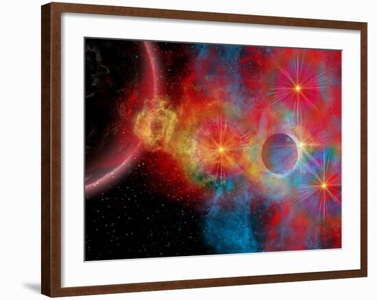 The Remains of a Supernova Give Birth to New Stars-Stocktrek Images-Framed Photographic Print