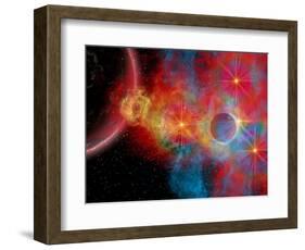 The Remains of a Supernova Give Birth to New Stars-Stocktrek Images-Framed Photographic Print