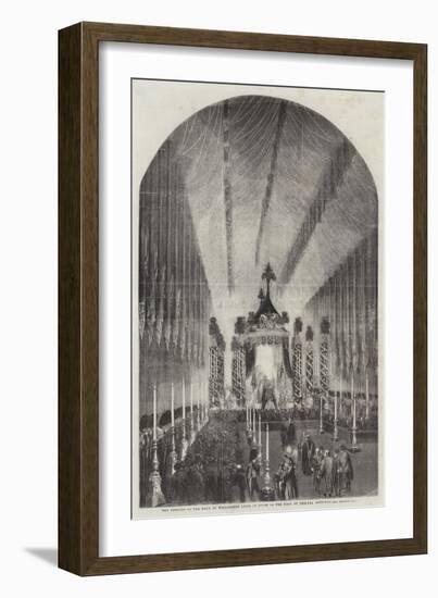 The Remains of the Duke of Wellington Lying in State in the Hall of Chelsea Hospital-null-Framed Giclee Print