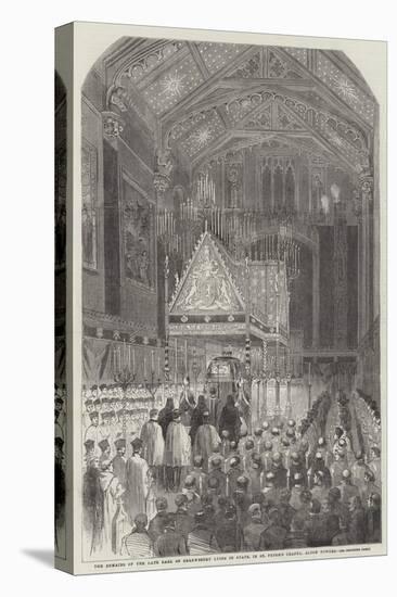 The Remains of the Late Earl of Shrewsbury Lying in State, in St Peter's Chapel, Alton Towers-null-Stretched Canvas