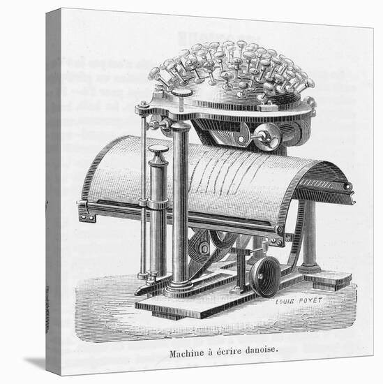 The Remarkable Typewriter Invented by Rasmus Hans Malling Johan Hansen in 1865-Louis Poyet-Stretched Canvas