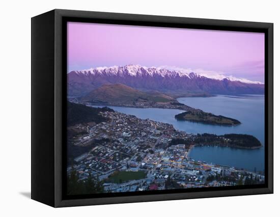 The Remarkables, Lake Wakatipu and Queenstown, Central Otago, South Island, New Zealand-Doug Pearson-Framed Stretched Canvas