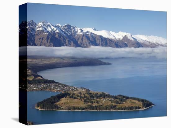 The Remarkables, Lake Wakatipu, and Queenstown, South Island, New Zealand-David Wall-Stretched Canvas