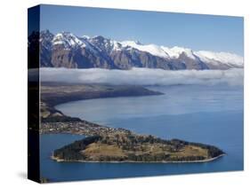 The Remarkables, Lake Wakatipu, and Queenstown, South Island, New Zealand-David Wall-Stretched Canvas