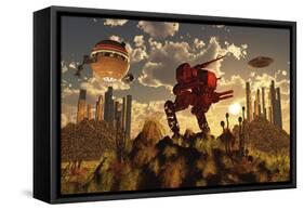 The Remnants of a Past Futuristic War-Stocktrek Images-Framed Stretched Canvas