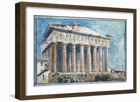 The Removal of the Sculptures from the Pediments of the Parthenon-Sir William Gell-Framed Giclee Print