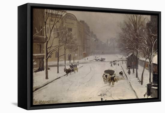 The Rennes Raspail Crossroads, C.1889 (Oil on Canvas)-Jean Henri Zuber-Framed Stretched Canvas