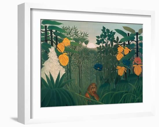 The Repast of the Lion, about 1907-Henri Rousseau-Framed Giclee Print