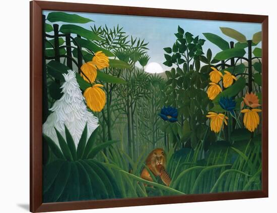The Repast of the Lion-Henri Rousseau-Framed Art Print