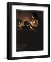 The Repentant Magdalen-Georges de La Tour-Framed Art Print