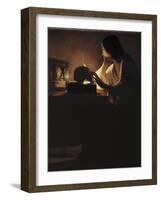 The Repentant Magdalen-Georges de La Tour-Framed Art Print