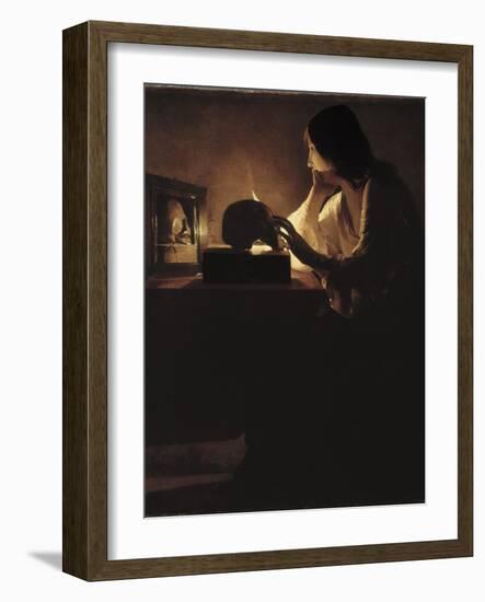 The Repentant Magdalen-Georges de La Tour-Framed Art Print