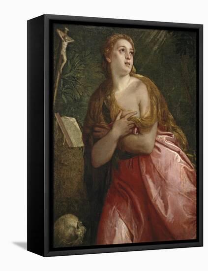 The Repentant Mary Magdalene, 1583-Paolo Veronese-Framed Stretched Canvas