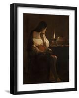 The Repentant Mary Magdalene-Georges de La Tour-Framed Giclee Print