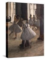 The Repetition at the Home of Dance (detail). 1873-1875. Oil on canvas.-Edgar Degas-Stretched Canvas