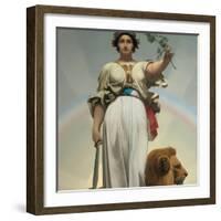 The Republic by Gerome Jean Leon (1824 - 1904) (Allegory - 1848); Mairie Des Lilas-Jean Leon Gerome-Framed Giclee Print