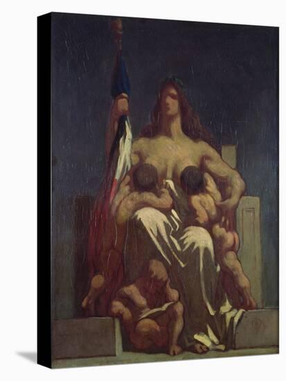 The Republic (Sketch), 1848 (Oil on Canvas)-Honore Daumier-Stretched Canvas