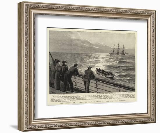 The Rescue of a Crew in Mid-Atlantic by the S S Normannia-Joseph Nash-Framed Giclee Print