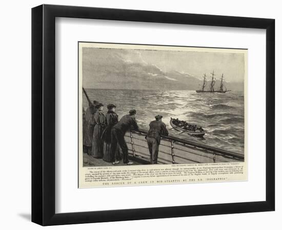 The Rescue of a Crew in Mid-Atlantic by the S S Normannia-Joseph Nash-Framed Giclee Print