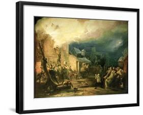 The Rescue of John Wesley from the Epworth Rectory Fire, 1840-Henry Perlee Parker-Framed Giclee Print