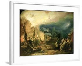 The Rescue of John Wesley from the Epworth Rectory Fire, 1840-Henry Perlee Parker-Framed Giclee Print