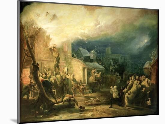 The Rescue of John Wesley from the Epworth Rectory Fire, 1840-Henry Perlee Parker-Mounted Giclee Print