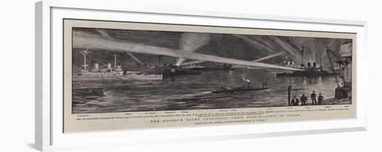 The Reserve Fleet Exercising their Search-Lights at Torbay-William T. Maud-Framed Giclee Print