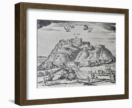 The Residence of the Dalai Lama, Potala Palace in Lhasa, Ca 1660, Engraving from China Illustrated-Athanasius Kircher-Framed Giclee Print