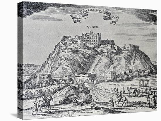 The Residence of the Dalai Lama, Potala Palace in Lhasa, Ca 1660, Engraving from China Illustrated-Athanasius Kircher-Stretched Canvas