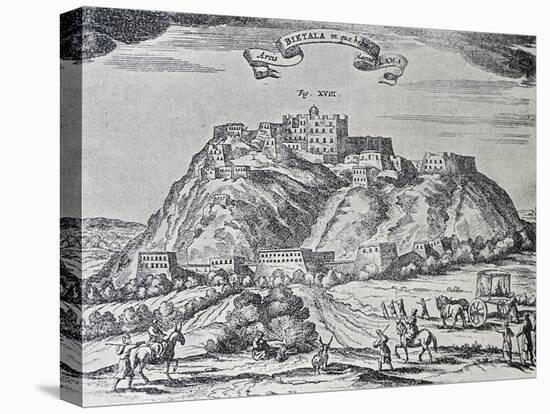 The Residence of the Dalai Lama, Potala Palace in Lhasa, Ca 1660, Engraving from China Illustrated-Athanasius Kircher-Stretched Canvas