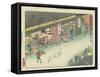 The Rest Area of Tomita in Kuwana, 1837-1844-Utagawa Hiroshige-Framed Stretched Canvas