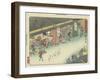 The Rest Area of Tomita in Kuwana, 1837-1844-Utagawa Hiroshige-Framed Giclee Print