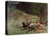 The Rest of a Hunter with Dogs, C1842-1896-Evariste Vital Luminais-Stretched Canvas