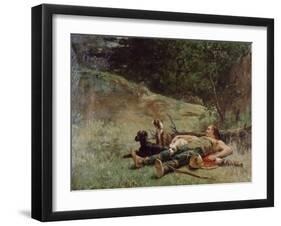 The Rest of a Hunter with Dogs, C1842-1896-Evariste Vital Luminais-Framed Giclee Print