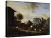 The Rest of the Convoy, 17th Century-Nicolaes Berchem-Stretched Canvas