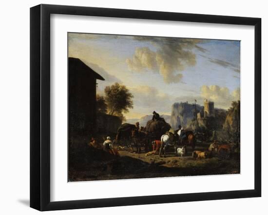 The Rest of the Convoy, 17th Century-Nicolaes Berchem-Framed Giclee Print