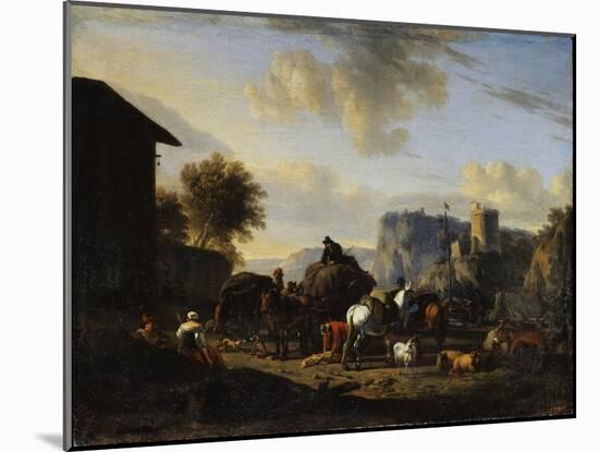 The Rest of the Convoy, 17th Century-Nicolaes Berchem-Mounted Giclee Print