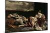 The Rest of the Holy Family on the Flight into Egypt-Orazio Gentileschi-Mounted Giclee Print