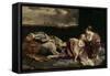 The Rest of the Holy Family on the Flight into Egypt-Orazio Gentileschi-Framed Stretched Canvas