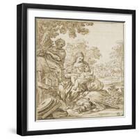 The Rest of the Holy Family on the Flight into Egypt-Antonio Domenico Gabbiani-Framed Giclee Print