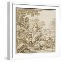 The Rest of the Holy Family on the Flight into Egypt-Antonio Domenico Gabbiani-Framed Giclee Print