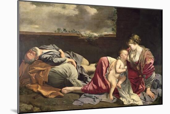 The Rest on the Flight into Egypt, 1628-Orazio Gentileschi-Mounted Giclee Print